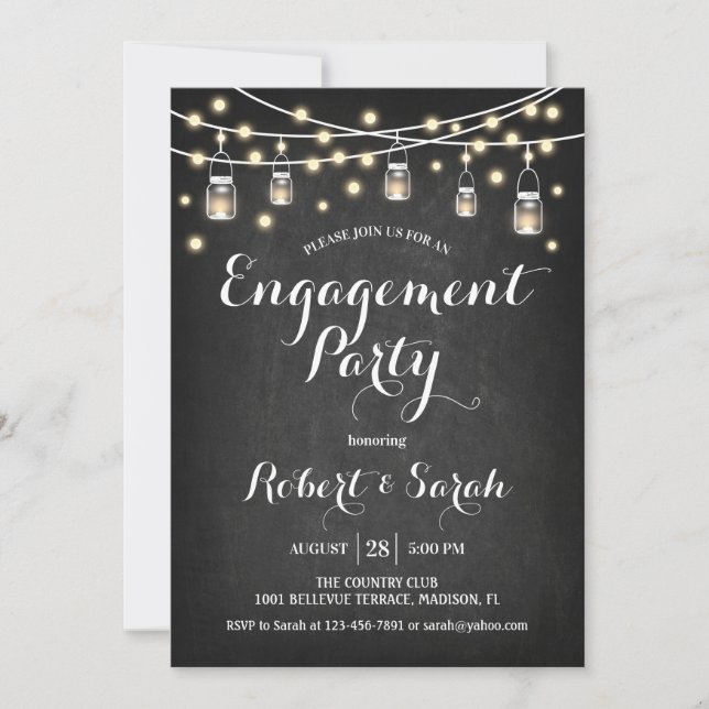 Engagement Party - Chalkboard Invitation (Front)