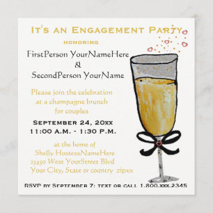 Engagement Party Champagne Brunch Invitation