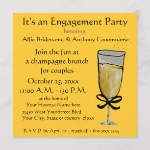 Engagement Party Champagne Toast Invitation