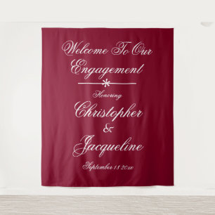 Engagement Party Chic Burgundy Photo Backdrop