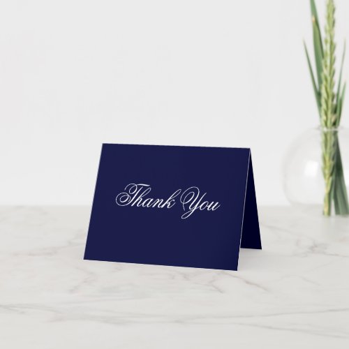 Engagement Party Classic Script Chic Navy Blue  Thank You Card