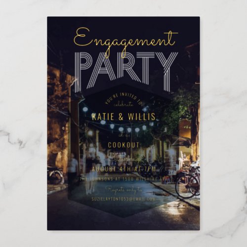 Engagement Party Cookout Foil Invitation