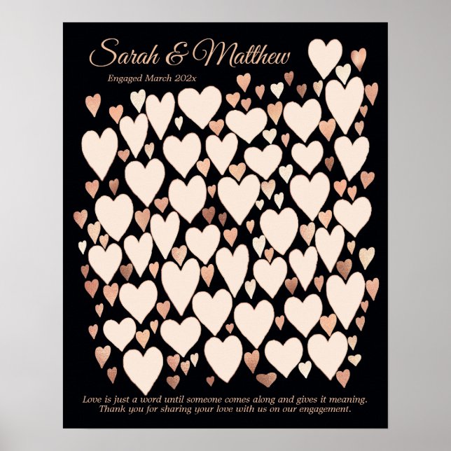 Engagement Party Couple Guest Book Poster (Front)