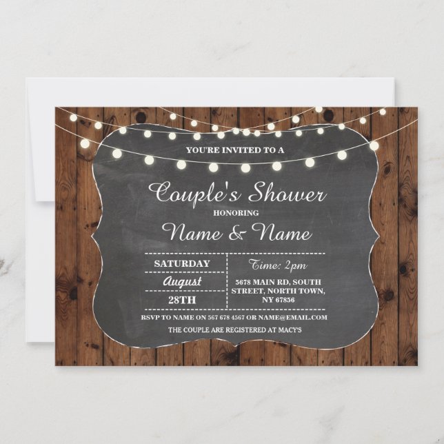 Engagement Party Couples Shower Chalkboard Invite (Front)