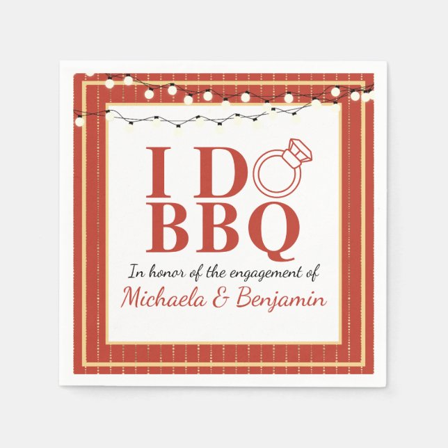 Engagement Party Couples Shower I Do BBQ Napkins (Front)