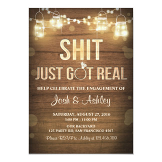 Engagement Party Couples shower Rustic Got real Invitation