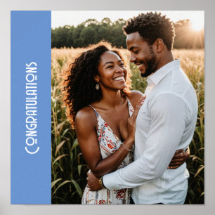 Engagement party custom photo poster with text