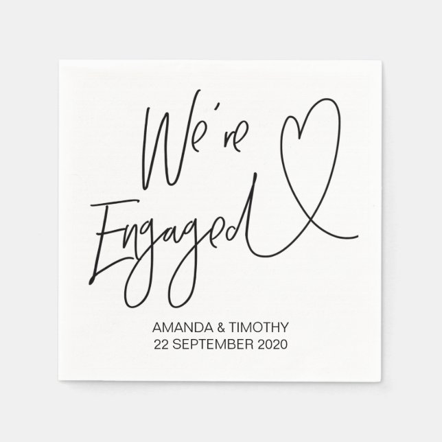Engagement Party Decor Custom Engagement Napkins (Front)