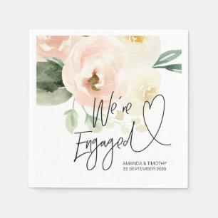 Engagement Party Decorations Spring Pink Floral Napkins