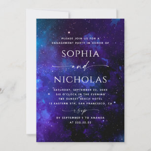 Engagement Party Elegant Celestial Starry Night Invitation