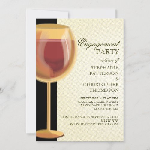 Engagement Party Elegant Wine Themed Invitation