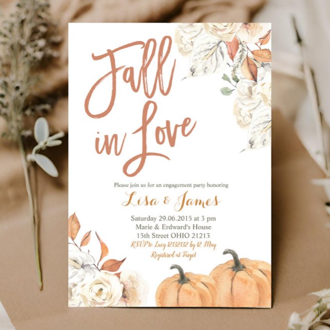 Engagement party Fall in Love engagement Invitation (Creator Uploaded)