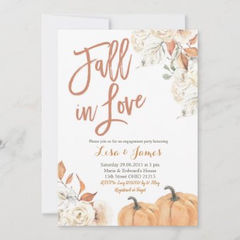 Engagement party Fall in Love engagement Invitation | Zazzle