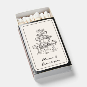 Engagement Party Favor Champagne Tower Sketch Matchboxes