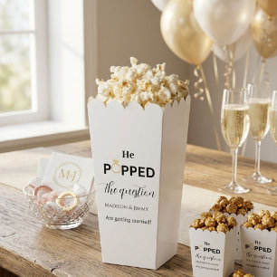 Engagement party favor, he popped the question favor boxes