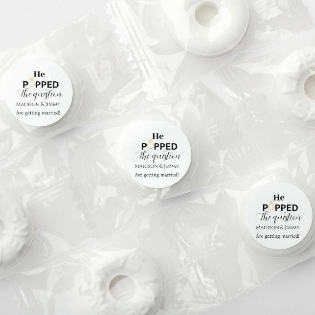 Engagement party favor, he popped the question life saver® mints (Assorted)