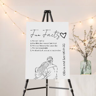 Engagement Party Fun facts Couple Hugging Wedding Foam Board