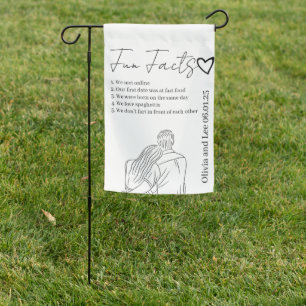 Engagement Party Fun facts Couple Hugging Wedding  Garden Flag