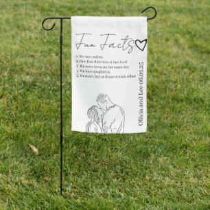 Engagement Party Fun facts Name Wedding  Garden Flag