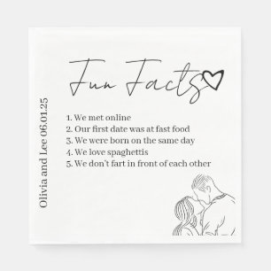 Engagement Party Fun facts Name Wedding Napkins