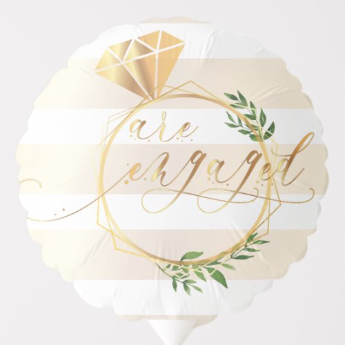 Engagement Party Gold Stripes Balloon