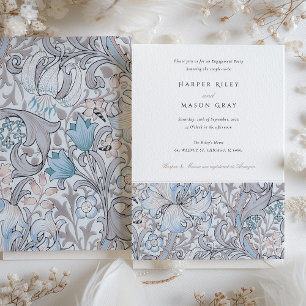 Engagement Party Golden Lily Elegant Pastel Invitation