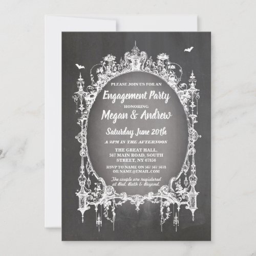 Engagement Party Gothic Frame Halloween Invite