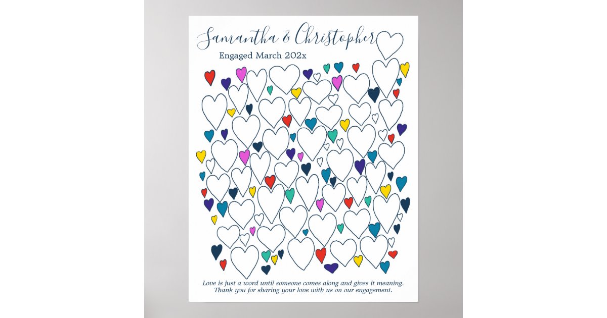 Engagement Party Guest Book Poster Zazzle