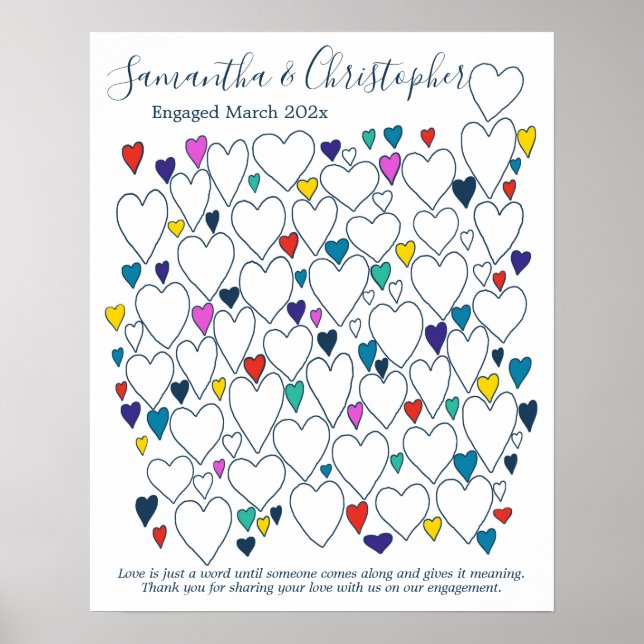 Engagement Party Guest Book Poster (Front)