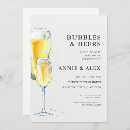Engagement Party Invitation _ Bubbles  Beers