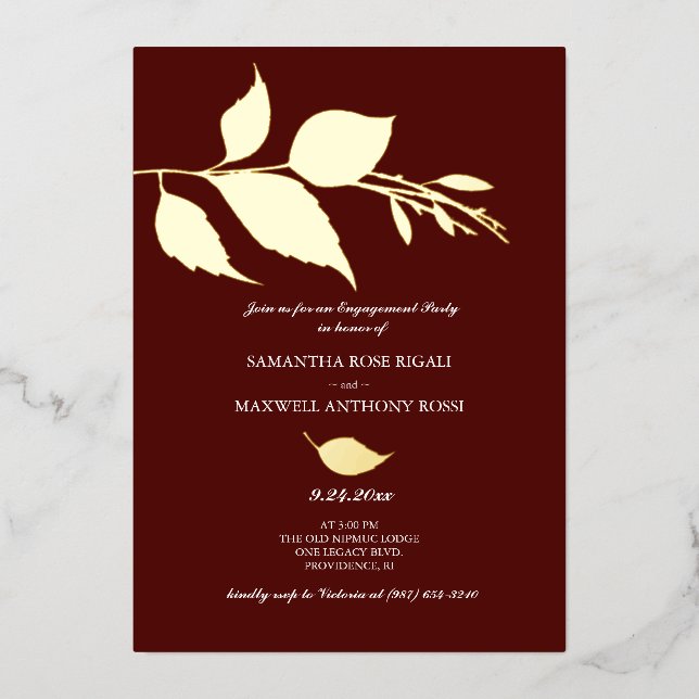 Engagement Party Invitation Elegant Celebration Foil Invitation (Front)