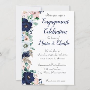 Engagement Party Invitation Elegant Florals by rheasdesigns at Zazzle