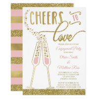 Engagement Party Invitation, Faux Glitter & Foil Invitation