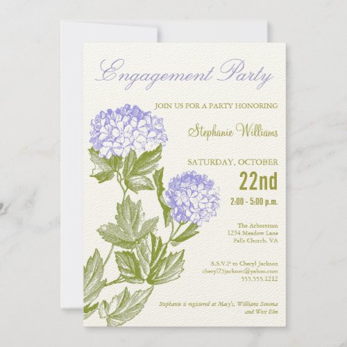 Engagement Party  Invitation - hydrangeas