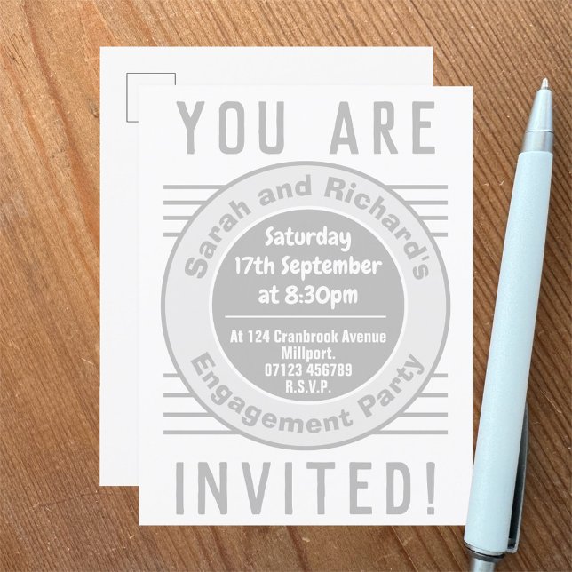 Engagement Party Invitation Postcard (Creator Uploaded)