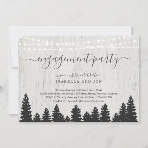 Engagement Party Invitation  Rustic Winter