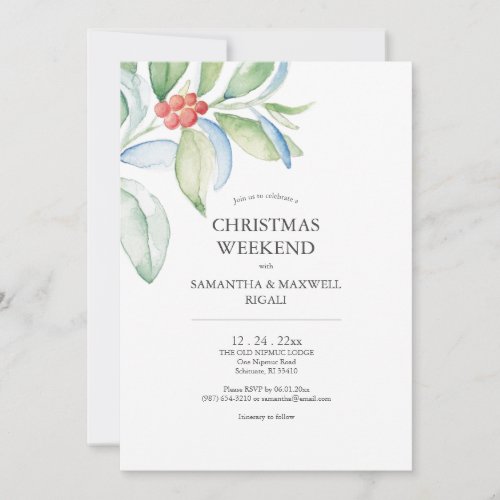 Engagement Party Invitations Festive Greenery