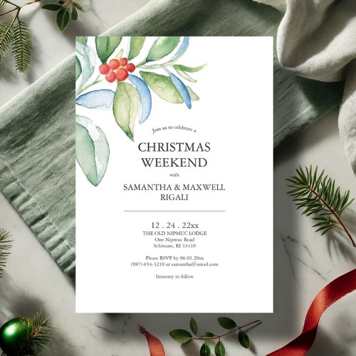 Engagement Party Invitations Festive Greenery