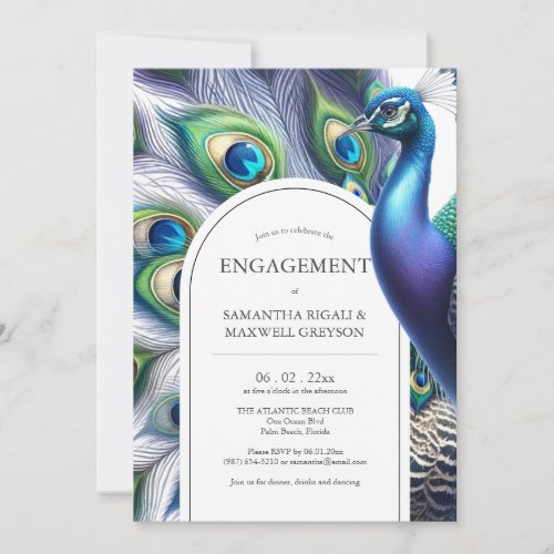 Engagement Party Invitations Majestic Peacock