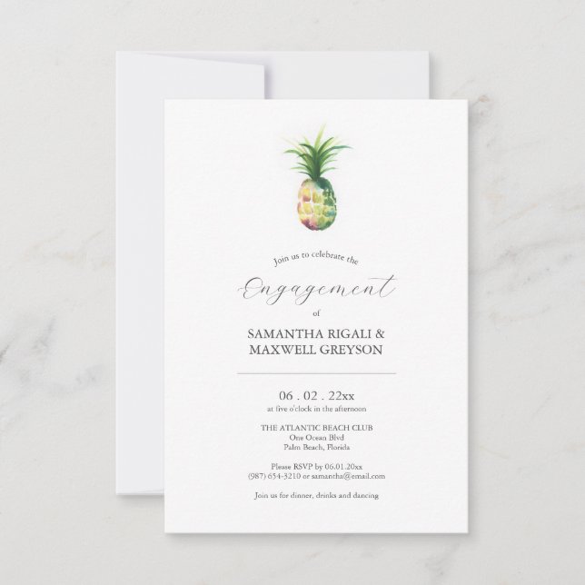 Engagement Party Invitations Tropical Pineapple (Front)
