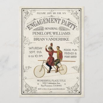 Engagement Party Invitations | Vintage Antique by Anything_Goes at Zazzle