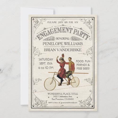 Engagement Party Invitations  Vintage Antique