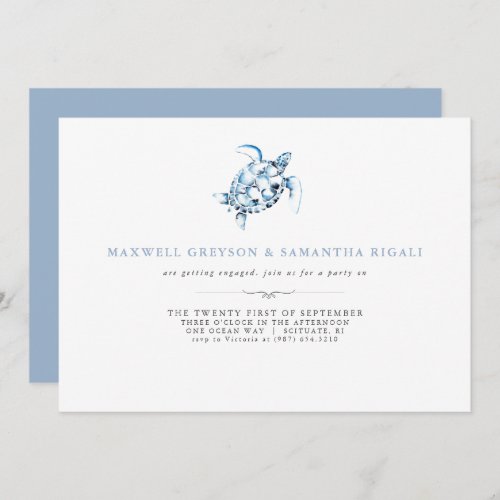 Engagement Party Invitations Watercolor Beach