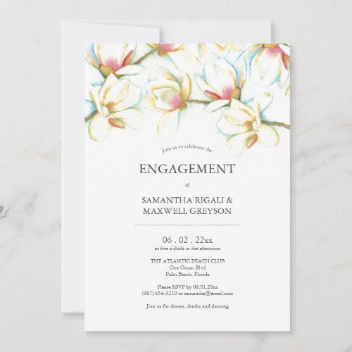 Engagement Party Invitations Watercolor Flowers