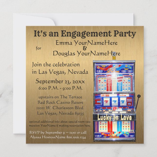 Engagement Party Lucky in Love Invitation (Front)