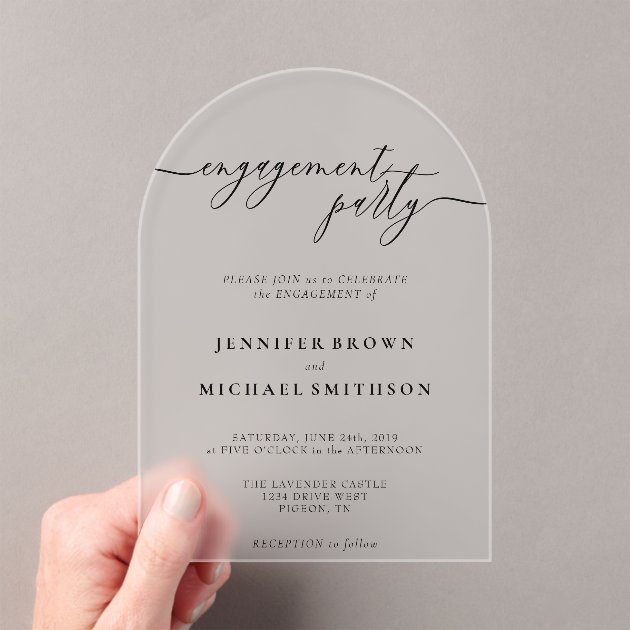 Engagement Party Minimal Modern wedding Acrylic Invitations