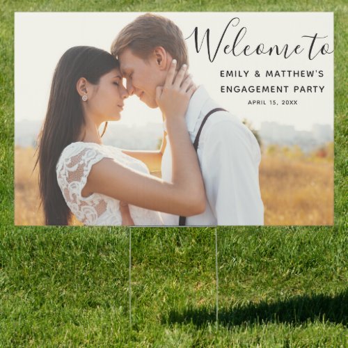 Engagement Party Modern Photo Welcome Sign
