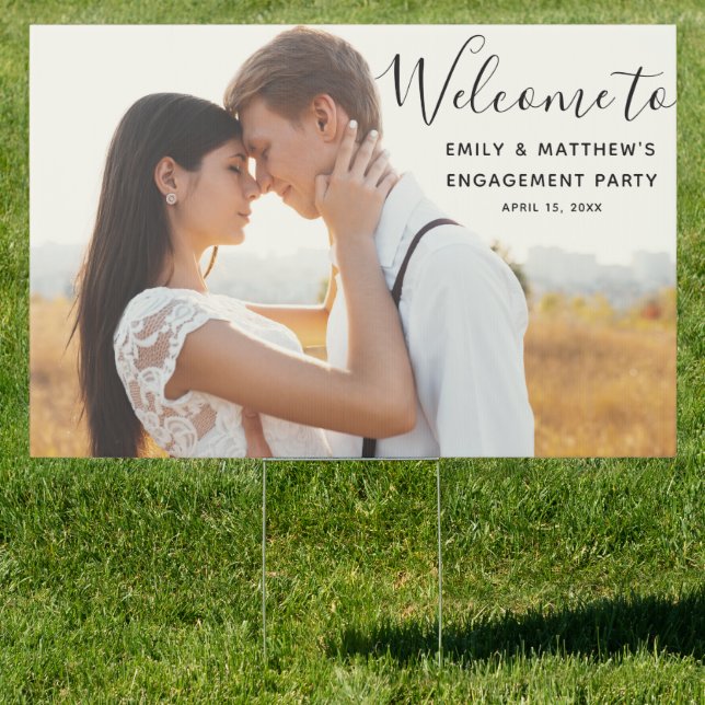 Engagement Party Modern Photo Welcome Sign (Insitu)