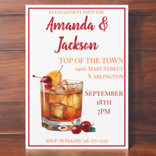 Engagement Party Old Fashion Cocktail Invitation