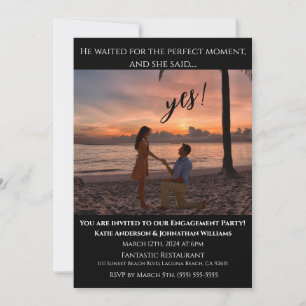 Engagement Party-Photo-Beach Sunset- Backdrop- Invitation